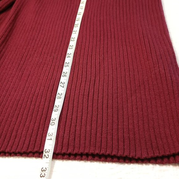 Lillusory Womens Ribbed Turtleneck Sweater Tunic M Burgundy - Picture 9 of 10